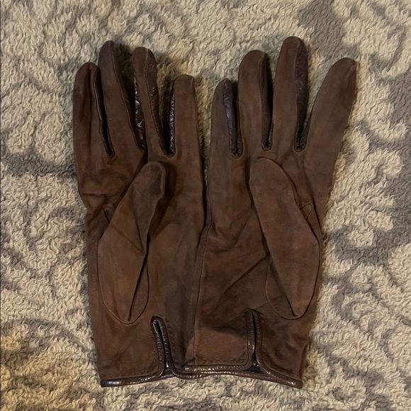 Via Spiga Rich Brown Leather Gloves - Picture 3 of 4